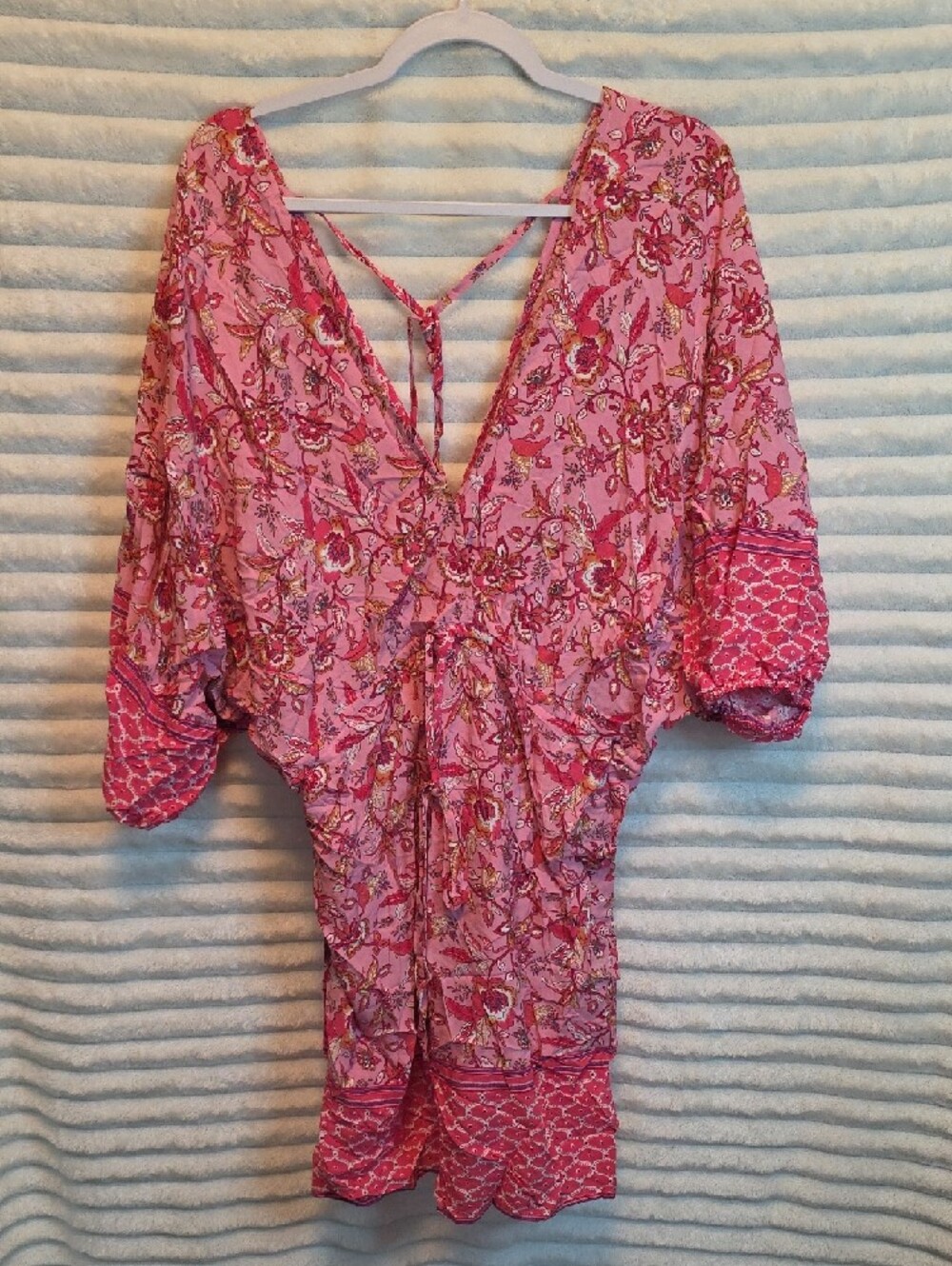 0213 Cupshe Paisley Floral Print Back Tie Mini Dress - Picture 3 of 4